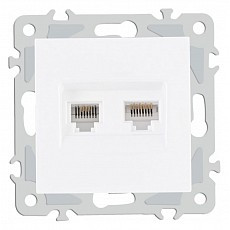 Розетка двойная rj-11 и ethernet rj-45, без рамки arte milano am-206 206.44-1.white